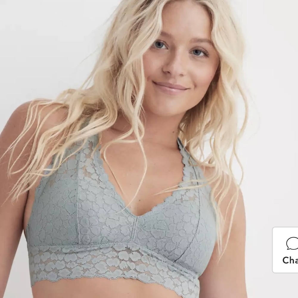 Aerie Animal Lace Padded Halter Bralette